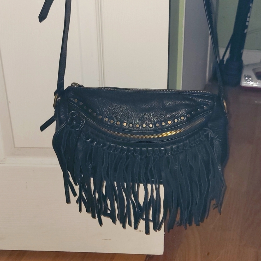 Joelle Hawkens leather fringe bag